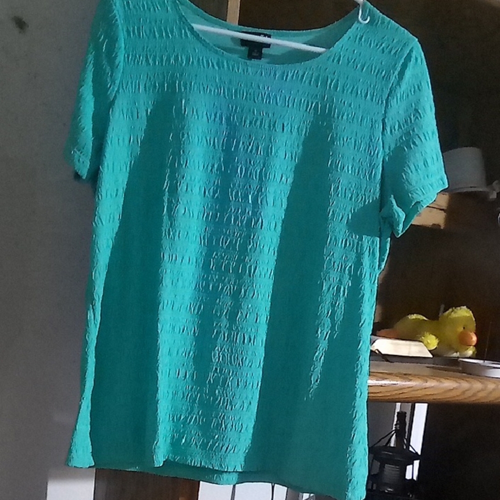 East 5th Turquoise Textured Blouse